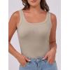 imageANRABESS Womens Sleeveless Scoop Neck Tank Top Ribbed Fitted Summer Basic Slim Cute Tops 2026Khaki