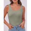 imageANRABESS Womens Sleeveless Scoop Neck Tank Top Ribbed Fitted Summer Basic Slim Cute Tops 2026Sage Green