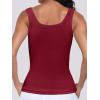 imageANRABESS Womens Sleeveless Scoop Neck Tank Top Ribbed Fitted Summer Basic Slim Cute Tops 2026Wine Red
