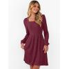 imageANRABESS Womens Square Neck Long Sleeve Fall Dress Casual Ribbed Knit Soft 2026 Trendy Short Sweater Dresses with PocketsBurgundy