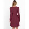 imageANRABESS Womens Square Neck Long Sleeve Fall Dress Casual Ribbed Knit Soft 2026 Trendy Short Sweater Dresses with PocketsBurgundy