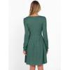 imageANRABESS Womens Square Neck Long Sleeve Fall Dress Casual Ribbed Knit Soft 2026 Trendy Short Sweater Dresses with PocketsGreen