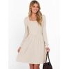 imageANRABESS Womens Square Neck Long Sleeve Fall Dress Casual Ribbed Knit Soft 2026 Trendy Short Sweater Dresses with PocketsLight Khaki