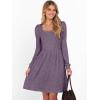 imageANRABESS Womens Square Neck Long Sleeve Fall Dress Casual Ribbed Knit Soft 2026 Trendy Short Sweater Dresses with PocketsPurple