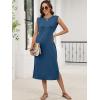 imageANRABESS Womens Summer Casual Midi Dress Sleeveless Crewneck Loose Split WrinkleFree Beach Travel Vacation Long SundressDeep Blue