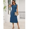 imageANRABESS Womens Summer Casual Midi Dress Sleeveless Crewneck Loose Split WrinkleFree Beach Travel Vacation Long SundressDeep Blue