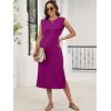 imageANRABESS Womens Summer Casual Midi Dress Sleeveless Crewneck Loose Split WrinkleFree Beach Travel Vacation Long SundressPurple Red