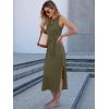 imageANRABESS Womens Summer Casual Sleeveless T Shirt Midi Dress Slim Fit Tie Waist Split Tank Long Dresses 2026 Vacation SundressArmy Green