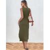 imageANRABESS Womens Summer Casual Sleeveless T Shirt Midi Dress Slim Fit Tie Waist Split Tank Long Dresses 2026 Vacation SundressArmy Green