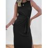 imageANRABESS Womens Summer Casual Sleeveless T Shirt Midi Dress Slim Fit Tie Waist Split Tank Long Dresses 2026 Vacation SundressBlack