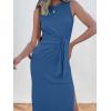 imageANRABESS Womens Summer Casual Sleeveless T Shirt Midi Dress Slim Fit Tie Waist Split Tank Long Dresses 2026 Vacation SundressBlue