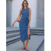 imageANRABESS Womens Summer Casual Sleeveless T Shirt Midi Dress Slim Fit Tie Waist Split Tank Long Dresses 2026 Vacation SundressBlue