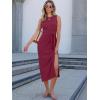 imageANRABESS Womens Summer Casual Sleeveless T Shirt Midi Dress Slim Fit Tie Waist Split Tank Long Dresses 2026 Vacation SundressBurgundy