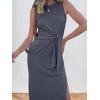 imageANRABESS Womens Summer Casual Sleeveless T Shirt Midi Dress Slim Fit Tie Waist Split Tank Long Dresses 2026 Vacation SundressDeep Gray