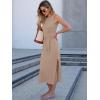 imageANRABESS Womens Summer Casual Sleeveless T Shirt Midi Dress Slim Fit Tie Waist Split Tank Long Dresses 2026 Vacation SundressKhaki