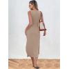 imageANRABESS Womens Summer Casual Sleeveless T Shirt Midi Dress Slim Fit Tie Waist Split Tank Long Dresses 2026 Vacation SundressKhaki