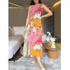 imageANRABESS Womens Summer Casual Sleeveless T Shirt Midi Dress Slim Fit Tie Waist Split Tank Long Dresses 2026 Vacation SundressPink Yellow Floral