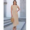 imageANRABESS Womens Summer Casual Sleeveless T Shirt Midi Dress Slim Fit Tie Waist Split Tank Long Dresses 2026 Vacation SundressStriped Brown