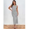 imageANRABESS Womens Summer Casual Sleeveless T Shirt Midi Dress Slim Fit Tie Waist Split Tank Long Dresses 2026 Vacation SundressStriped Grey