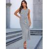 imageANRABESS Womens Summer Casual Sleeveless T Shirt Midi Dress Slim Fit Tie Waist Split Tank Long Dresses 2026 Vacation SundressStriped Navy Blue