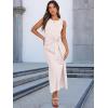 imageANRABESS Womens Summer Casual Sleeveless T Shirt Midi Dress Slim Fit Tie Waist Split Tank Long Dresses 2026 Vacation SundressStriped Pink