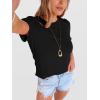 imageANRABESS Womens Summer Waffle Knit Tops Crew Neck Short Sleeve Casual Trendy Shirts Basic Tee Blouses 2026 Spring OutfitsBlack