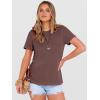 imageANRABESS Womens Summer Waffle Knit Tops Crew Neck Short Sleeve Casual Trendy Shirts Basic Tee Blouses 2026 Spring OutfitsBrown