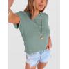 imageANRABESS Womens Summer Waffle Knit Tops Crew Neck Short Sleeve Casual Trendy Shirts Basic Tee Blouses 2026 Spring OutfitsLight Green
