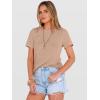 imageANRABESS Womens Summer Waffle Knit Tops Crew Neck Short Sleeve Casual Trendy Shirts Basic Tee Blouses 2026 Spring OutfitsLight Khaki