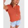 imageANRABESS Womens Summer Waffle Knit Tops Crew Neck Short Sleeve Casual Trendy Shirts Basic Tee Blouses 2026 Spring OutfitsOrange