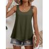 imageANRABESS Womens Tank Tops Lace Shoulder Scoop Neck Flowy Sleeveless Tops Casual Cute Tanks Summer Outfits Beach Vacation 2026Army Green