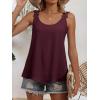 imageANRABESS Womens Tank Tops Lace Shoulder Scoop Neck Flowy Sleeveless Tops Casual Cute Tanks Summer Outfits Beach Vacation 2026Wine Red