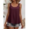 imageANRABESS Womens Tank Tops Lace Shoulder Scoop Neck Flowy Sleeveless Tops Casual Cute Tanks Summer Outfits Beach Vacation 2026Wine Red
