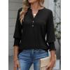 imageANRABESS Womens Tops 34 Sleeve Henley V Neck Soft Blouses Dressy Casual Work Business Shirts 2026 Spring Fashion ClothesBlack