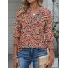 imageANRABESS Womens Tops 34 Sleeve Henley V Neck Soft Blouses Dressy Casual Work Business Shirts 2026 Spring Fashion ClothesBohemian Orange