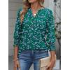 imageANRABESS Womens Tops 34 Sleeve Henley V Neck Soft Blouses Dressy Casual Work Business Shirts 2026 Spring Fashion ClothesGreen Purple Floral