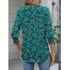 imageANRABESS Womens Tops 34 Sleeve Henley V Neck Soft Blouses Dressy Casual Work Business Shirts 2026 Spring Fashion ClothesGreen Purple Floral