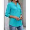 imageANRABESS Womens Tops 34 Sleeve Henley V Neck Soft Blouses Dressy Casual Work Business Shirts 2026 Spring Fashion ClothesLake