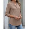 imageANRABESS Womens Tops 34 Sleeve Henley V Neck Soft Blouses Dressy Casual Work Business Shirts 2026 Spring Fashion ClothesLight Khaki