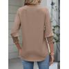 imageANRABESS Womens Tops 34 Sleeve Henley V Neck Soft Blouses Dressy Casual Work Business Shirts 2026 Spring Fashion ClothesLight Khaki