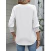 imageANRABESS Womens Tops 34 Sleeve Henley V Neck Soft Blouses Dressy Casual Work Business Shirts 2026 Spring Fashion ClothesWhite