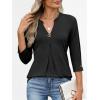 imageANRABESS Womens Tops Business Dressy Casual Blouses 34 Length Sleeve Shirts 2026 Fall Work Tunic Tee TShirts Office OutfitsBlack
