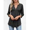 imageANRABESS Womens Tops Business Dressy Casual Blouses 34 Length Sleeve Shirts 2026 Fall Work Tunic Tee TShirts Office OutfitsBlack White Strip