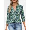 imageANRABESS Womens Tops Business Dressy Casual Blouses 34 Length Sleeve Shirts 2026 Fall Work Tunic Tee TShirts Office OutfitsBlue Green Floral
