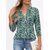 imageANRABESS Womens Tops Business Dressy Casual Blouses 34 Length Sleeve Shirts 2026 Fall Work Tunic Tee TShirts Office OutfitsBlue Green Floral