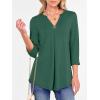 imageANRABESS Womens Tops Business Dressy Casual Blouses 34 Length Sleeve Shirts 2026 Fall Work Tunic Tee TShirts Office OutfitsDeep Green