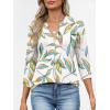 imageANRABESS Womens Tops Business Dressy Casual Blouses 34 Length Sleeve Shirts 2026 Fall Work Tunic Tee TShirts Office OutfitsMulti Leaf