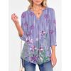 imageANRABESS Womens Tops Business Dressy Casual Blouses 34 Length Sleeve Shirts 2026 Fall Work Tunic Tee TShirts Office OutfitsPurple Flower