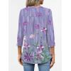 imageANRABESS Womens Tops Business Dressy Casual Blouses 34 Length Sleeve Shirts 2026 Fall Work Tunic Tee TShirts Office OutfitsPurple Flower