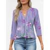 imageANRABESS Womens Tops Business Dressy Casual Blouses 34 Length Sleeve Shirts 2026 Fall Work Tunic Tee TShirts Office OutfitsPurple Flower